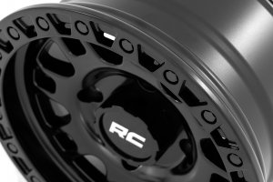 Custom Wheel 82 Series Wheel - One-Piece - Semi Gloss Black | 14x7 | 4x137 | +10mm - Rough Country