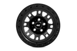 Custom Wheel 82 Series Wheel - One-Piece - Semi Gloss Black | 15x8 | 5x4.5 | -19mm - Rough Country
