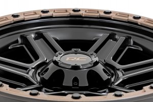 Custom Wheels - 79 Series - One-Piece - Semi Gloss Black w/ Bronze Ring | 18x9 | 5x5.0 | 0mm - Rough Country Custom Wheels - 79 Series - One-Piece - Semi Gloss Black w/ Bronze Ring | 18x9 | 5x5.0 | 0mm - Rough Country