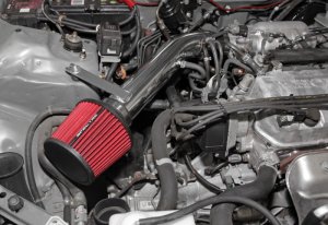 Honda Civic Performance Air Intake - Spectre - Polished w/Red Filter - 1.6L - `92-`00