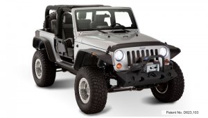 Jeep Wrangler JK Fender Flares - Front + Rear - Bushwacket - Flat Style - 2 Door