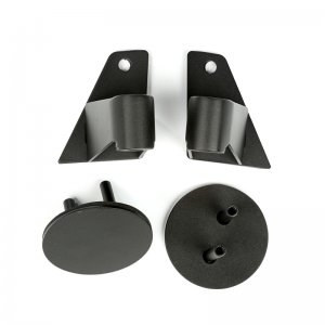Jeep Wrangler JK Mirror Relocation Bracket Kit - Rugged Ridge - RR-EX, Adjustable - Textured Black - `07-`18