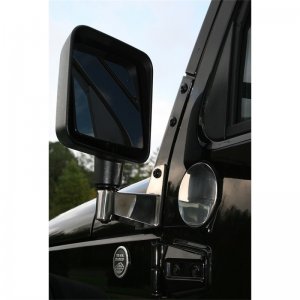 Jeep Wrangler JK Mirror Relocation Bracket - Rugged Ridge - Stainless Steel - `07-`18