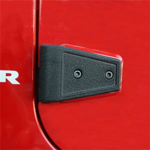Jeep Wrangler JK Door Hinge Cover Kit - Front + Rear - Rugged Ridge - Black - `07-`18