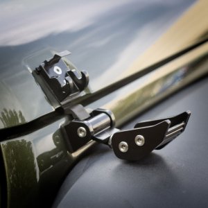 Jeep Wrangler JK Hood Catches - Rugged Ridge - Adjustable - Black - `07-`18