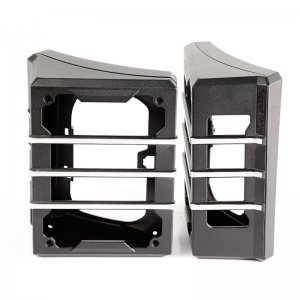 Jeep Wrangler JK Tail Light Guards - Rear - Rugged Ridge - Elite - Brushed Black - `07-`18