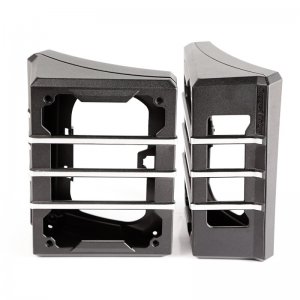 Jeep Wrangler JK Tail Light Guards - Rear - Rugged Ridge - Elite - Brushed Black - `07-`18