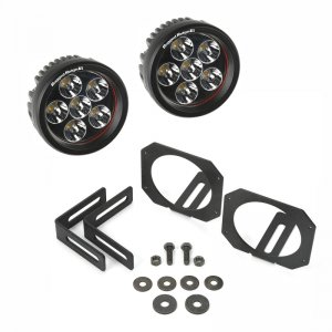 Jeep Wrangler JK LED Light & Mount Kit - Bumper Mounted - Rugged Ridge - `07-`18