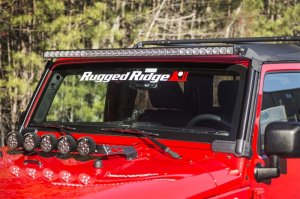 Jeep Wrangler JK Light Bar Mount - Rugged Ridge - Elite Fast Track - Black - `07-`18