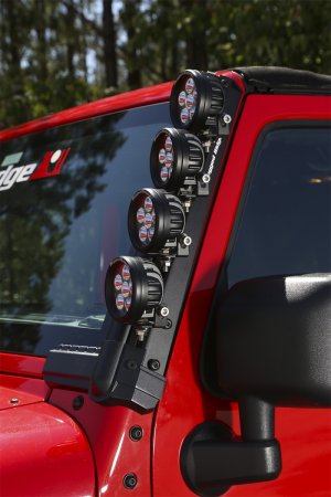 Jeep Wrangler JK Light Bar Mount - Rugged Ridge - Elite Fast Track - Black - `07-`18