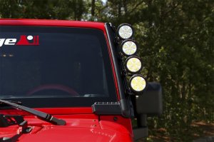 Jeep Wrangler JK Light Bar Mount - Rugged Ridge - Elite Fast Track - Black - `07-`18