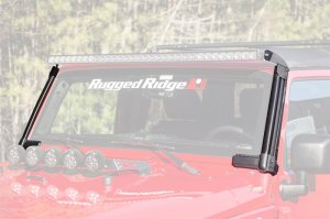 Jeep Wrangler JK Light Bar Mount - Rugged Ridge - Elite Fast Track - Black - `07-`18
