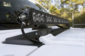 Jeep Gladiator Cowl Light Bar Bracket - Rugged Ridge - RR-EX - Satin Black - `18-`22