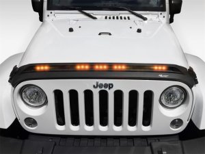 Jeep Wrangler JK Hood Deflector - Rugged Ridge - Lightshield - Black - `07-`18