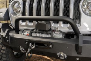 Jeep Wrangler JL HD Over-Rider Bar - Front - Rugged Ridge - Heavy Duty - Black - `18-`21