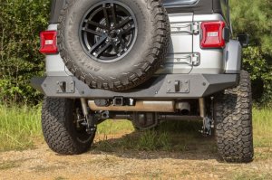 Jeep Wrangler JL Rear Bumper, Full Width - Rear - Rugged Ridge - Spartan - Satin Black - `18-`21