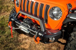 Jeep Gladiator Bumper - Front - Rugged Ridge - Arcus Stamped Steel Overrider - Satin Black - `20-`22