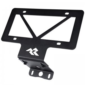 Jeep Wrangler JL Tag Relocation Bracket - Rear - Rugged Ridge - Adjustable - Satin Black - `18-`22