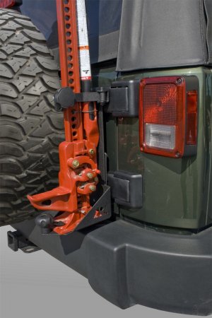 Jeep Wrangler JK Off-road Jack Mounting Bracket - Rear - Rugged Ridge - Hi-Lift Style - `07-`18