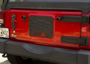 Jeep Wrangler JK Spare Tire Carrier Delete Plate - Rugged Ridge - Black - `07-`18