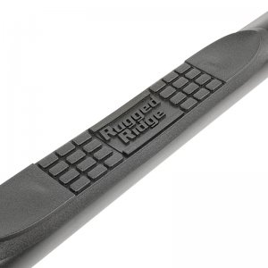 Jeep Gladiator Side Steps - Rugged Ridge - 3-Inch Round - Fine Textured Black - `20-`22