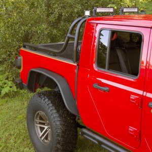 Jeep Gladiator Fender Flares - Rear - Rugged Ridge - Steel Tube - Black - `20-`22