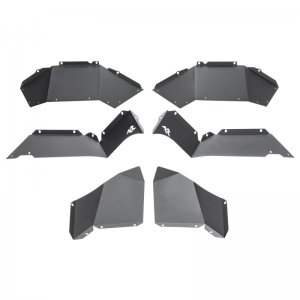 Jeep Wrangler JL Rear Inner Fender Liners - Rear - Rugged Ridge - Aluminum - Black - `18-`22