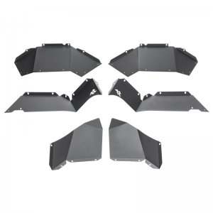 Jeep Wrangler JL Rear Inner Fender Liners - Rear - Rugged Ridge - Aluminum - Black - `18-`22