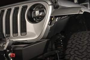 Jeep Gladiator Fender Flare Kit - Front - Rugged Ridge - Chop Bracket Kit with Turn Signals And Side Markers - Matte Black - `20-`22