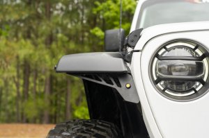 Jeep Gladiator Fender Flare - Front - Rugged Ridge - Chop Brackets with Turn Signals and Side Markers - Matte Black - `20-`22