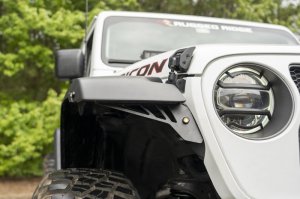 Jeep Gladiator Fender Flare - Front - Rugged Ridge - Chop Brackets with Turn Signals and Side Markers - Matte Black - `20-`22