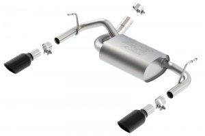 Jeep Wrangler JK Axle-Back Exhaust System - Rear - Borla - ATAK - Black Chrome - 3.6L - `12-`18
