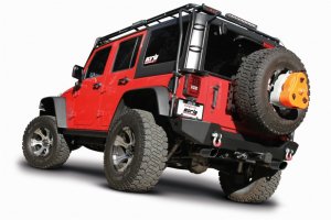 Jeep Wrangler JK Axle-Back Exhaust System - Rear - Borla - ATAK - Black Chrome - 3.6L - `12-`18