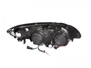 Honda Civic Projector Headlights - ANZO - w/ Halo, Clear Lens - Black - `04-`05