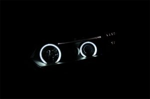 Honda Civic Projector Headlights - ANZO - W/ Halo, Clear Lens, CCFL - Black - `06-`11