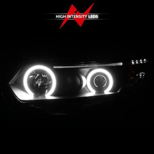Honda Civic Projector Headlights - ANZO - W/ Halo, Clear Lens, CCFL - Black - `06-`11