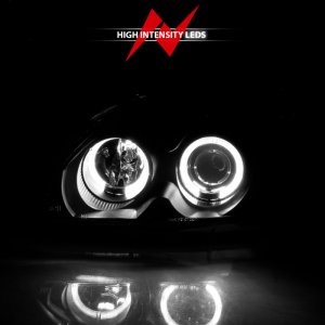 Honda Civic Projector Headlights - ANZO - w/ Halo - Black - `96-`98