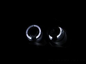 Honda Civic Projector Headlights - ANZO - w/ Halo - Black - `96-`98