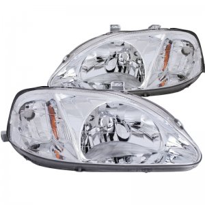 Honda Civic Crystal Headlights - ANZO - Crystal - Chrome - `99-`00