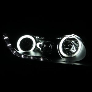 Honda Civic Projector Headlights - ANZO - w/ Halo (CCFL) - Black - `06-`11