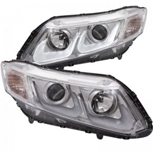 Honda Civic Projector Headlights - ANZO - w/ U-Bar - Chrome - `12-`15