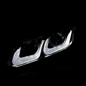 Honda Civic Projector Headlights - ANZO - w/ U-Bar - Black - `12-`15