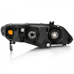 Honda Civic Crystal Headlights - ANZO - Black w/Amber - `06-`11
