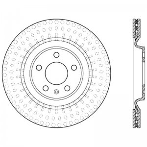 Porsche Macan Brake Rotor (1) - Rear - Stoptech - Cryostop Premium High Carbon Rotor - Black - `15-`17