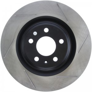 Porsche Macan Brake Rotor (1) - Rear Left - Stoptech - Slotted Sport - Black - `15-`20