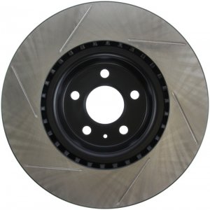 Porsche Macan Brake Rotor (1) - Front Left - Stoptech - Slotted Sport - Black E-Coated - `15-`20