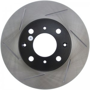 Honda Civic Brake Rotor (1) - Front Left - Stoptech - Slotted - Black - `88-`91