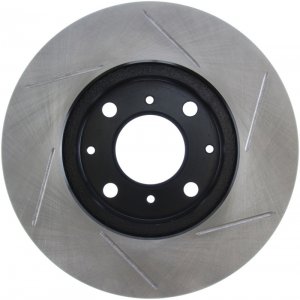 Honda Civic Brake Rotor (1) - Front Left - Stoptech - Slotted - Black - `88-`91