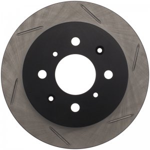 Honda Civic Brake Rotor (1) - Rear Left - Stoptech - Slotted Sport - Black - `92-`00