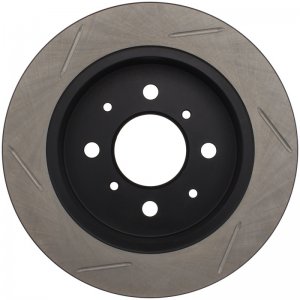 Honda Civic Brake Rotor (1) - Rear Left - Stoptech - Slotted Sport - Black - `92-`00